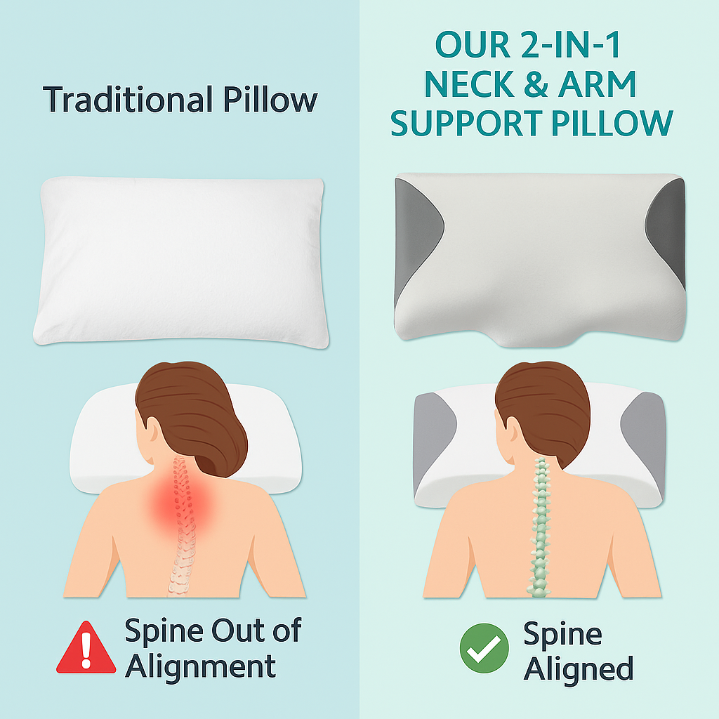 2-in-1 Neck & Arm Support Pillow